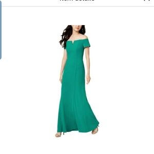 Calvin Klein off shoulder evening gown